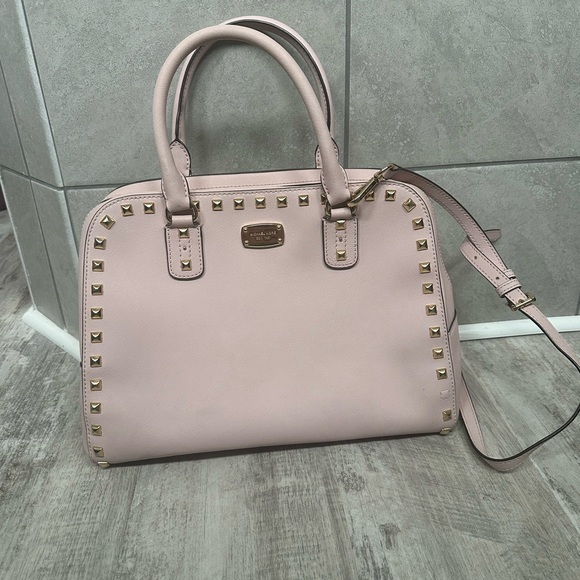 Michael Kors Pink Satchel with Gold Accents